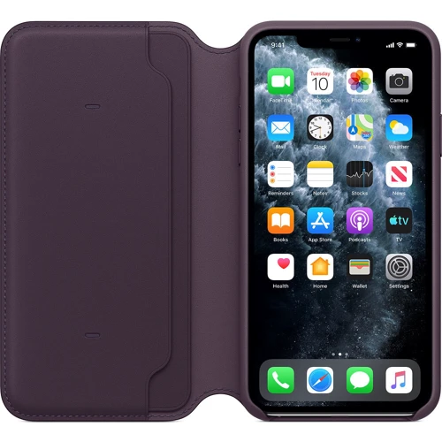 Чехол для iPhone Apple Leather Folio Case Aubergine (MX092) for iPhone 11 Pro Max фото 5