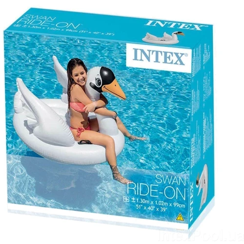 Надувний пліт для катання Intex 57557 Лебідь, 130 х 102 х 99 см: Колір білий