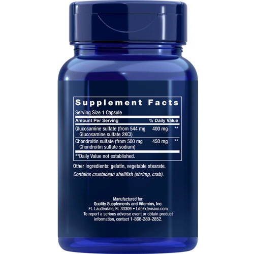 Life Extension Glucosamine Chondroitin Глюкозамин, хондроитин 100 капсул: Тип Хондротин