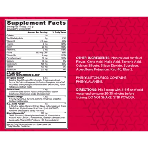 Предтренировочный комплекс BSN N.O.-Xplode 1110 g / 60 servings / grape: Тип Комплекс до тренировки