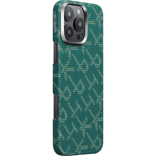 Чехол для iPhone Pitaka Monogram Tactile Woven Case Gold/Green (KI1601PTKP) for iPhone 16 Pro Max