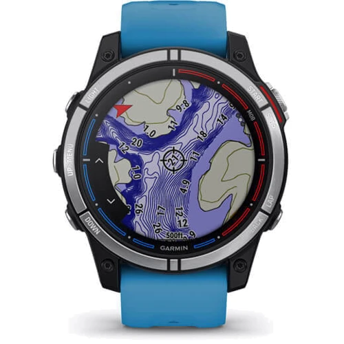 Смарт-часы Garmin Quatix 7 Standard Edition Blue Silicone Strap (010-02540-61): Цвет ремешка голубой