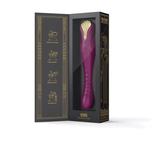 Смартвибратор-пульсатор Zalo — King Velvet Purple, кристалл Swarovski