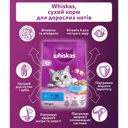 Сухой корм для кошек Whiskas с тунцом 800 г (5900951305269): Возраст Взрослые