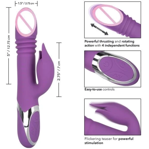 Вибратор кролик с толчковыми движениями и вращением CalExotics Enchanted Kisser