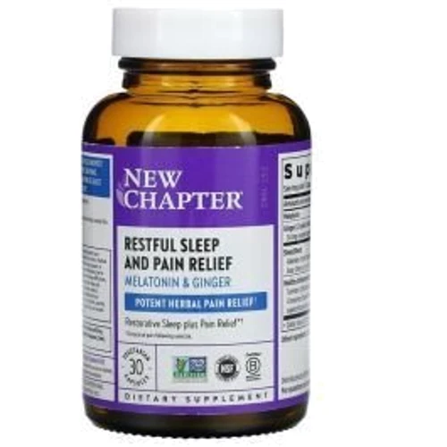 New Chapter Restful Sleep + Pain Relief Спокойный безболезненный сон 30 вегетарианских капсул
