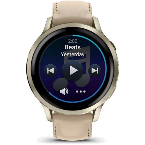 Смарт-годинник Garmin Venu 4 41mm Lunar Gold with Bone Silicone Band and Light Sand Leather Band (010-03013-03)