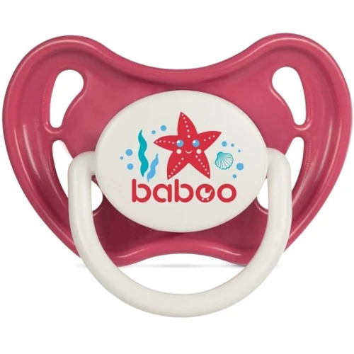 Пустушка Baboo Sea Life симетрична латексна 6+ міс червона (5-041)
