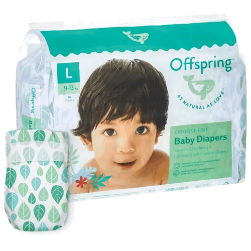 Підгузки Offspring, Листочки, розмір L (DP-OI-FAT-L36P-LEA)