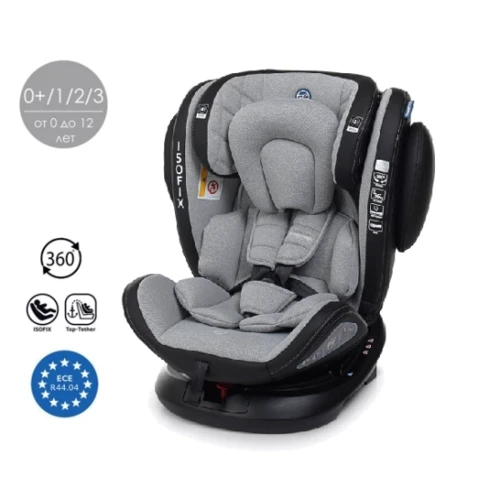 Автокресло El Camino ME 1045 EVOLUTION 360 ISOFIX royal grey: Группа 0/1/2/3 (с рождения до 36 кг)