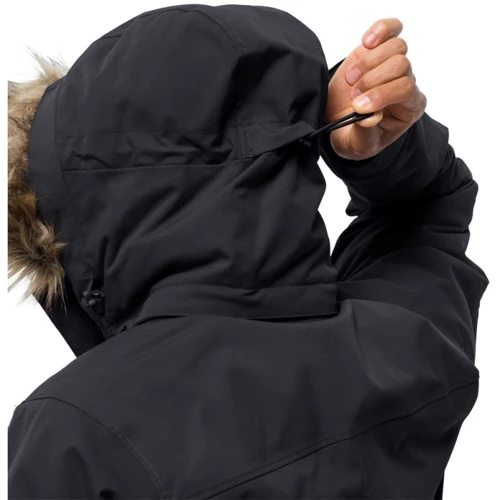 Парка Jack Wolfskin Glacier Canyon Parka 1107673-6000 54 черная зимняя с капюшоном и мехом: Подкладка На подкладке