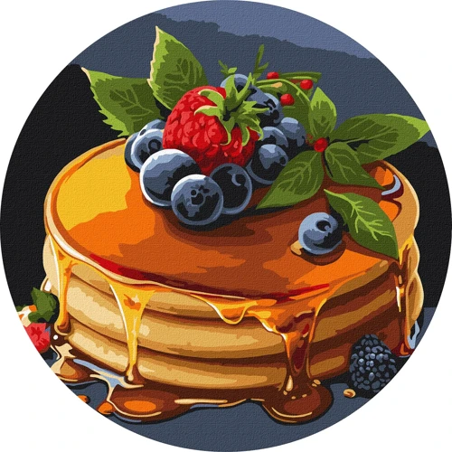 Картина по номерам Идейка Аппетитные панкейки ©art_selena_ua ø33 см (KHO-R1034)