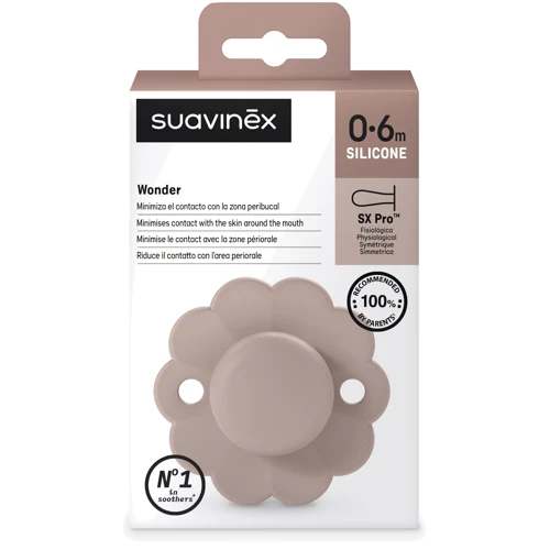 Пустышка физиологическая Suavinex "Wonder" светло-розовая 0-6 месяцев (308377): Вид пустышки классическая