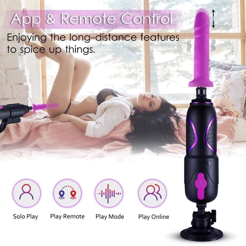 Высокомобильная смарт секс-машина Hismith Pro Travel APP с фаллоимитатором, две присоски, пульт ДУ