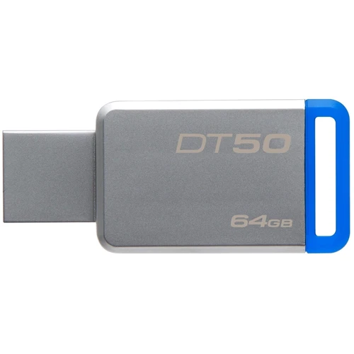 USB-флешка Kingston 64GB DataTraveler 50 USB 3.0 Metal/Blue (DT50/64GB): Объем памяти 64 GB