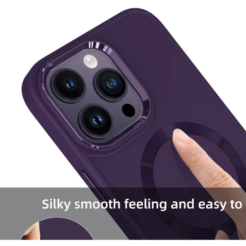 Чехол для iPhone TPU Case Bonbon Metal Style with MagSafe Dark Purple for iPhone 13 Pro Max: Материалы Термополиуретан