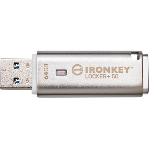 USB-флешка Kingston 64GB IronKey Locker Plus 50 AES Encrypted USB 3.2 (IKLP50/64GB): Максимальная скорость чтения, МБ/с 145
