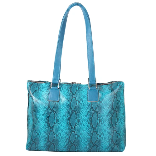 Жіноча сумка тоут Laskara блакитна (LK-20289-turquoise-snake)