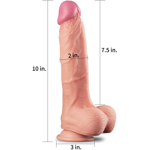 Фаллоимитатор LoveToy Dual-Layered Silicone Cock 10" Flesh
