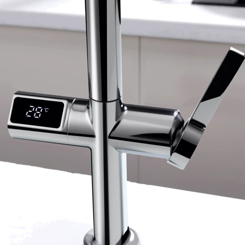 Смеситель для кухни Lefton Automatic Sensor & Pull-Down Kitchen Faucet with Temperature Display-KF2206 Chrome: Материал Латунь