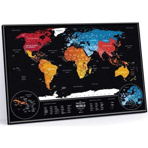 Скретч карта мира Travel Map Weekend Black World silver (WBWs) фото 5