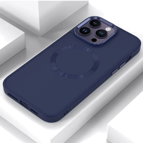 Чехол для iPhone TPU Case Bonbon Metal Style with MagSafe Cosmos Blue for iPhone 12 Pro Max: Цвет синий