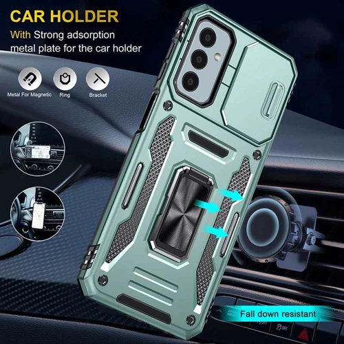 Аксессуар для смартфона Mobile Case Camshield Army Ring Light Green for Samsung A155 Galaxy A15 4G / A15 5G: Материал TPU (термополиуретан) и поликарбонат
