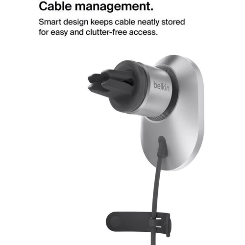 Держатель Belkin Car Holder Wireless Charger BoostCharge Pro Qi2 with MagSafe 15W Gray (WIC008btGR-V2)