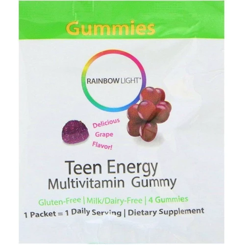 Rainbow Light Teen Energy Multivitamin 30 Packets 4 Gummies Each Grape Flavor Мультівітаміни для підлітків: Форма випуску таблетки жувальні