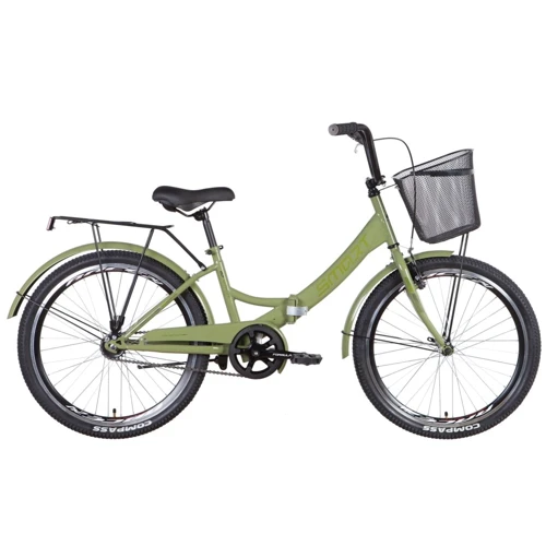 Велосипед ST 24" Formula SMART Vbr с багажником зад St, с крылом St, с корзиной St 2022 (хаки)