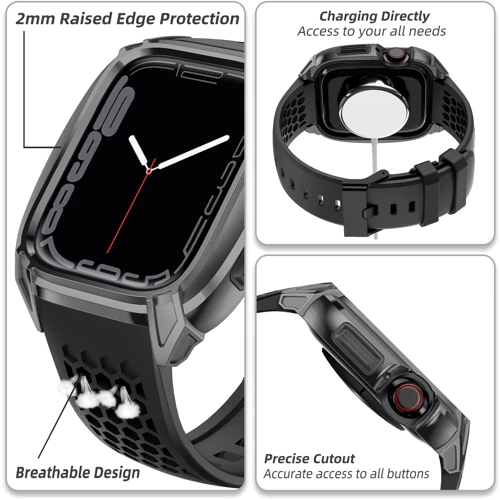 Аксессуар для Watch Rubber TPU with Metal Case Grey (FLS181110) for Apple Watch 44/45/49mm Ultra фото 4