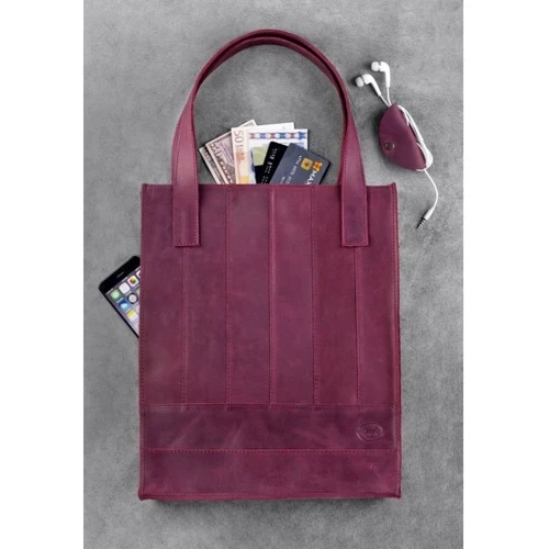 Женская сумка шоппер BlankNote бордовая (BN-BAG-10-vin-kr): Фактура Матовая, Гладкая
