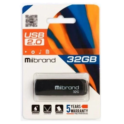 USB-флешка Mibrand 32GB Mink USB 2.0 Black (MI2.0/MI32P4B): Стандарт USB USB 2.0