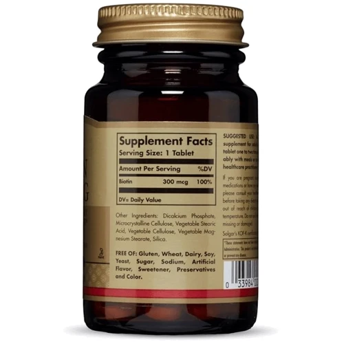 Solgar Biotin Солгар Биотин 300 mcg 100 таблеток: Тип Витамин B