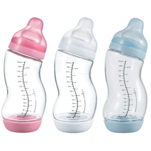 Стеклянная бутылочка Difrax S-bottle Wide антиколиковая с силиконовой соской 310ml (737FE)