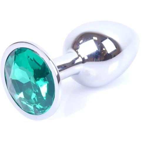 Анальная пробка Boss Series - Jewellery Silver PLUG Green S (BS6400011)