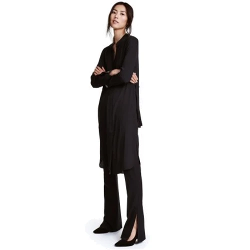 Платье H&M 4530295 46 черное повседневное удлиненное миди: Состав Полиэстер