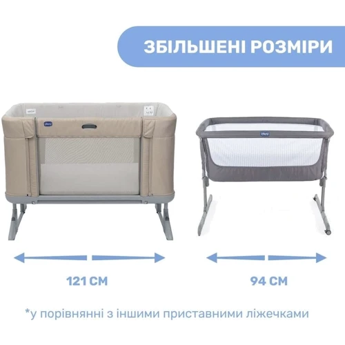 Дитяче ліжечко 3 в 1 Chicco Next2Me Forever (8058664167623): Стінка, що опускається Есть