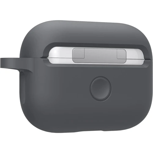 Чехол для наушников Spigen Silicone Fit with Belt Charcoal (ASD00536) for Apple AirPods Pro фото 4