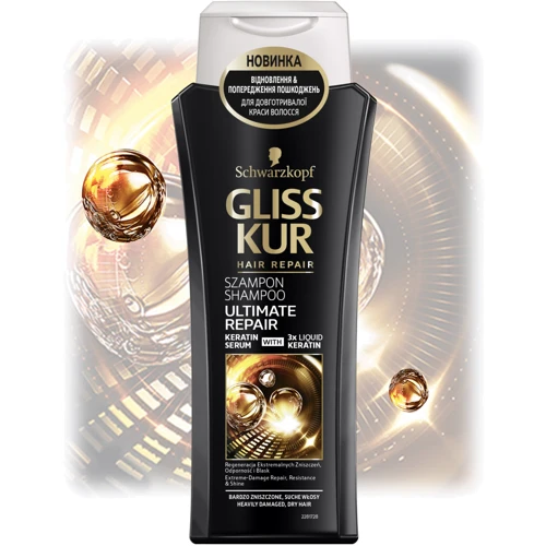 Schwarzkopf Gliss Kur Ultimate Repair Shampoo 250 ml Шампунь для сильно поврежденных и сухих волос: Пол Для женщин