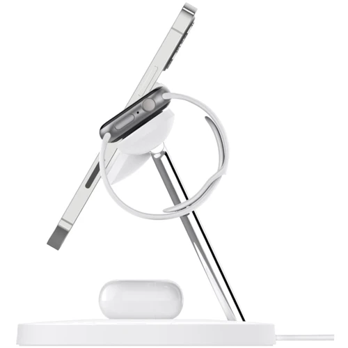 Зарядное устройство Belkin Wireless Charger Base Station MagSafe White (WIZ009VFWH) for iPhone 16 I 15 I 14 I 13 I 12 series and Apple Watch фото 6