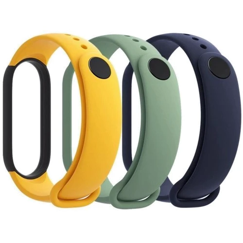 Набор ремешков Xiaomi Original Strap Navy Blue/Yellow/Mint Green 3шт (BHR4640GL) for Xiaomi Mi Smart Band 5/6: Тип Ремешок