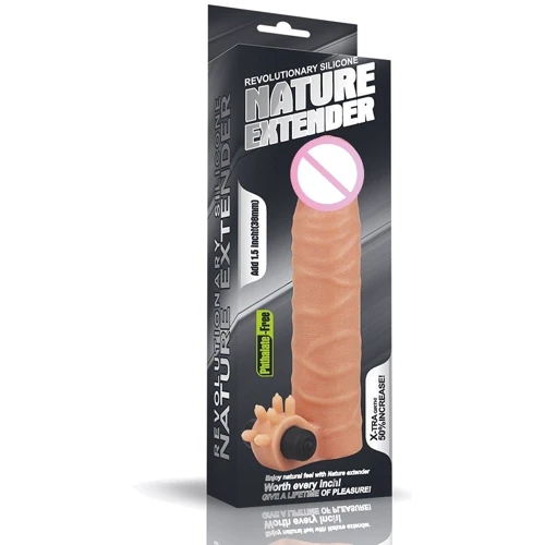 Насадка на пенис LoveToy Revolutionary Silicone Vibrating Nature Extender Add 1.5"