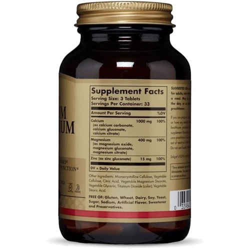 Solgar Calcium Magnesium Plus Zinc 100 Tablets: Тип Магний + Кальций