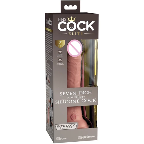 Фаллоимитатор Pipedream King Cock Elite 7" Silicone Dual Density Cock Light (PD577121)