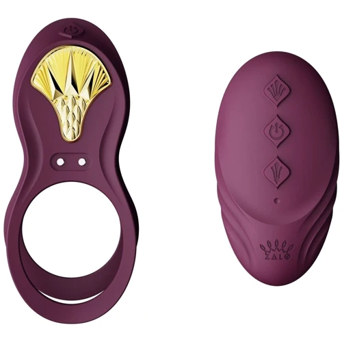Смартерекційне кільце Zalo — BAYEK Velvet Purple, подвійне з частиною, що вводиться, пульт ДУ