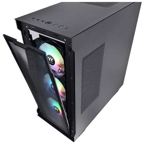 Корпус ThermalTake V350 TG ARGB Air Black (CA-1S3-00M1WN-03): Матеріал передній панелі метал