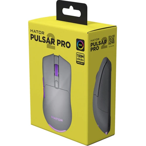 Мышь Hator Pulsar 2 Pro USB Titanium (HTM-526): Длина кабеля 1.8