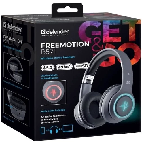 Навушники Defender FreeMotion B571 LED Gray (63571): Час роботи, ч 18