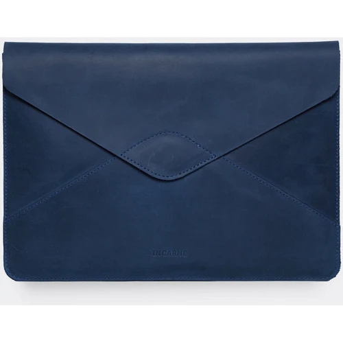 INCARNE Handmade Leather Cover Magnetic Message Blue for MacBook Air 13" M3 | M2 | M1